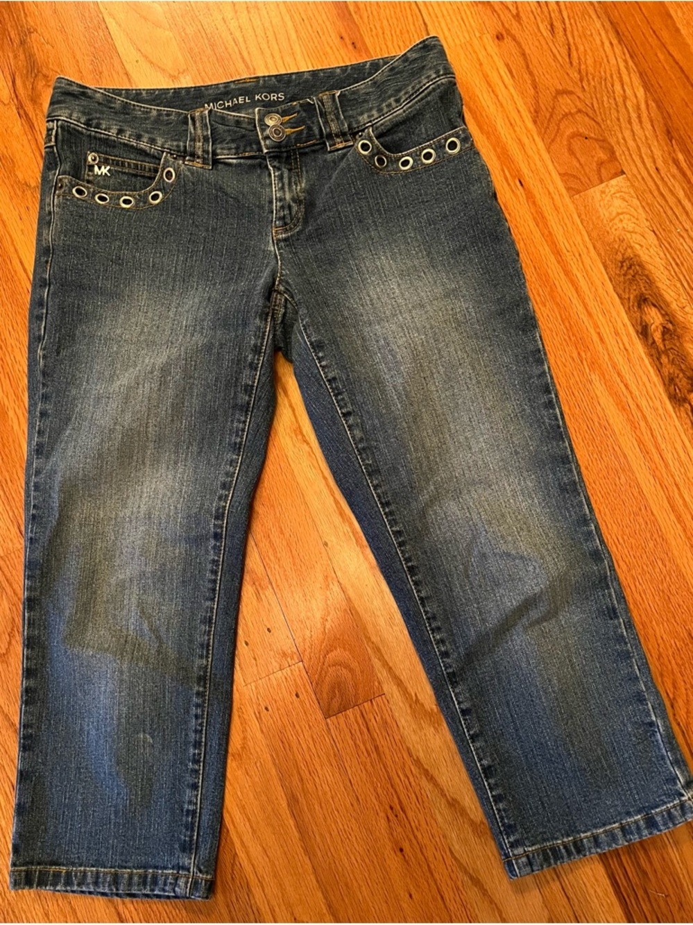 Michael Kors Indigo Denim Grommet Crop Jeans size 4